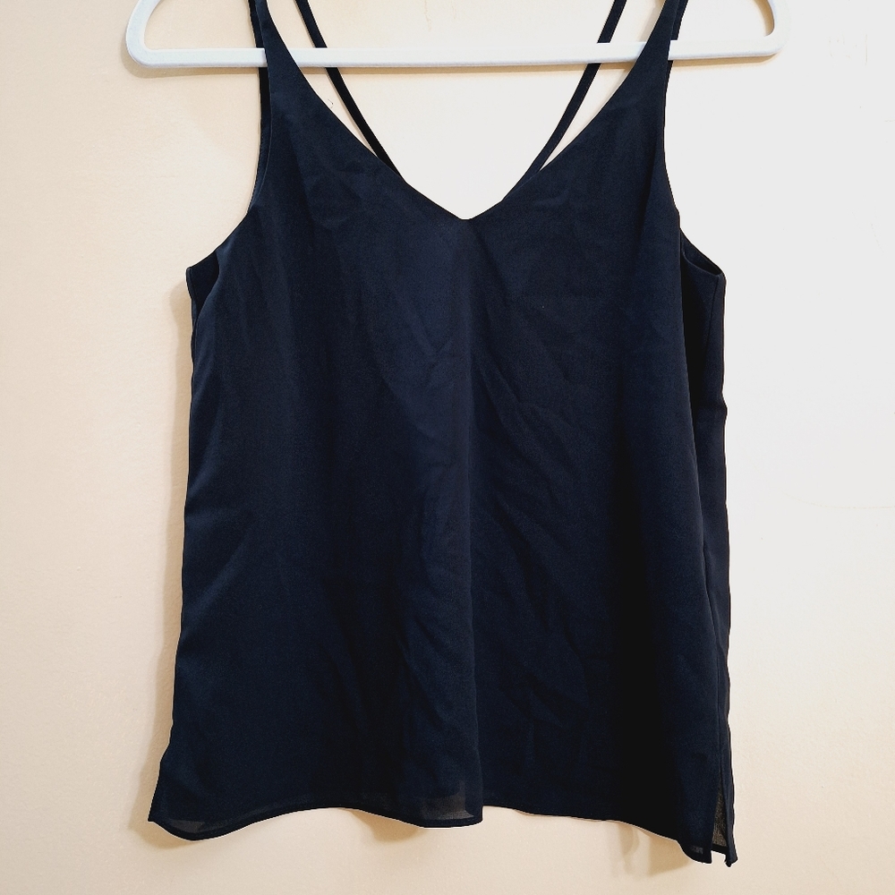 TOPSHOP Plunge V-Neck Black Strappy Spaghetti Strap Size 2 camisole Top - Picture 2 of 9